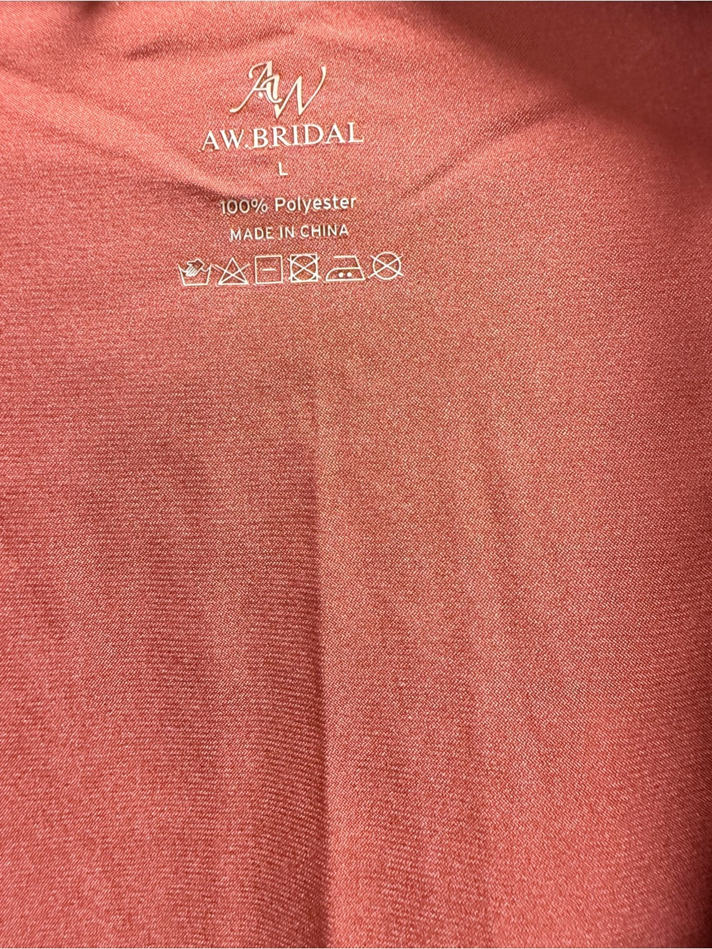 Long Satin Lace-Trim Robe in Rust - Picture 4 of 5